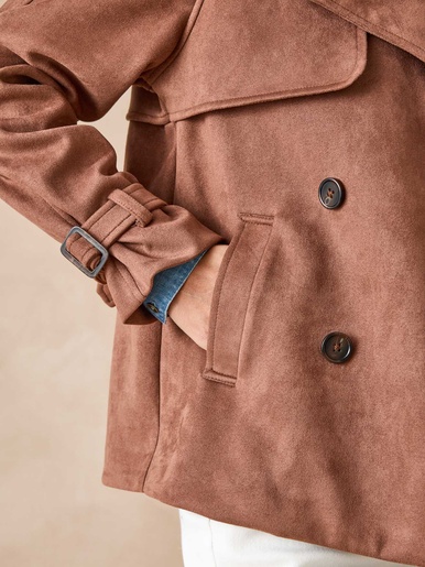 Veste style trench en suédine