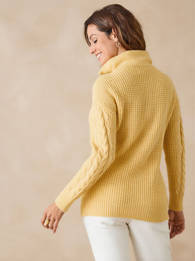 Pull en maille fantaisie col zippé