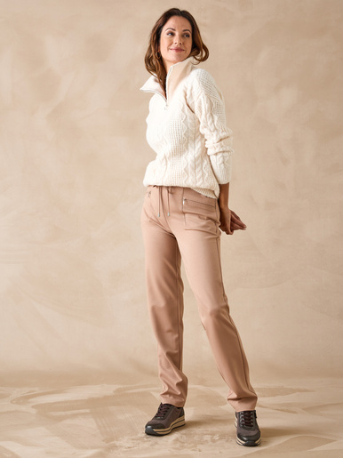 Pull en maille fantaisie col zippé