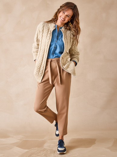 Gilet zippé col montant avec laine