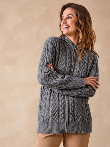 Gilet zippé col montant avec laine