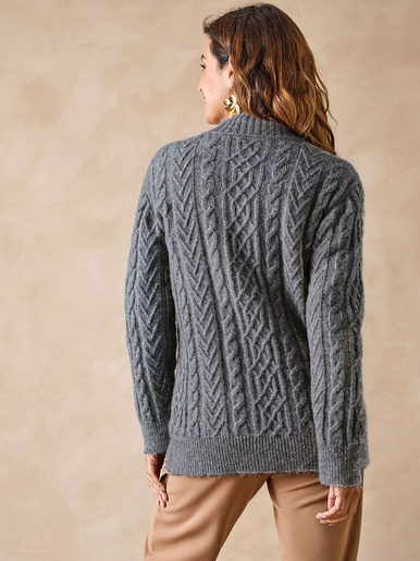 Gilet zippé col montant avec laine