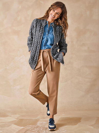 Gilet zippé col montant avec laine