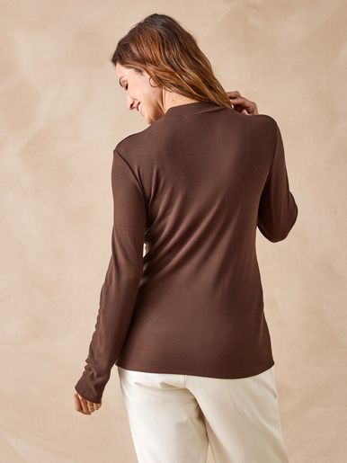 Tee-shirt maille côtelée manches longues