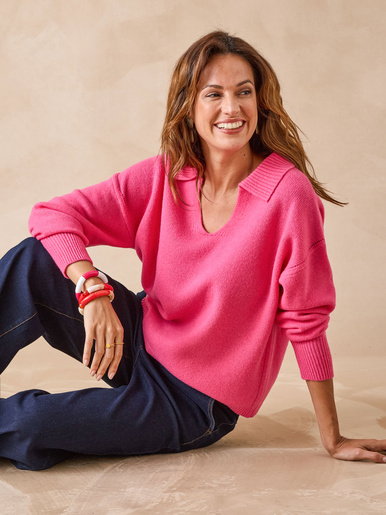 Pull col polo en pure laine