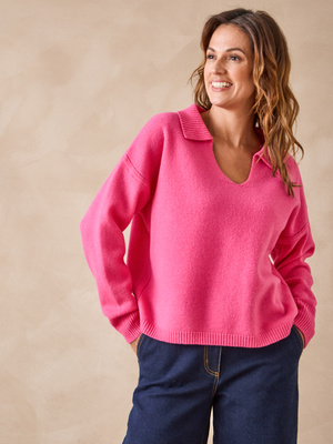 Pull col polo en pure laine