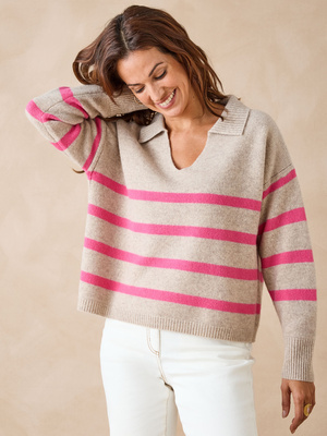 Pull col polo en pure laine