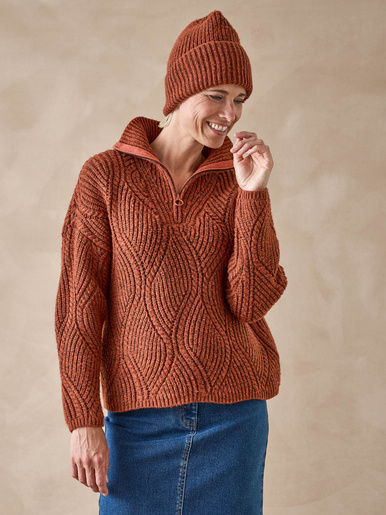 Pull camionneur zippé et bonnet