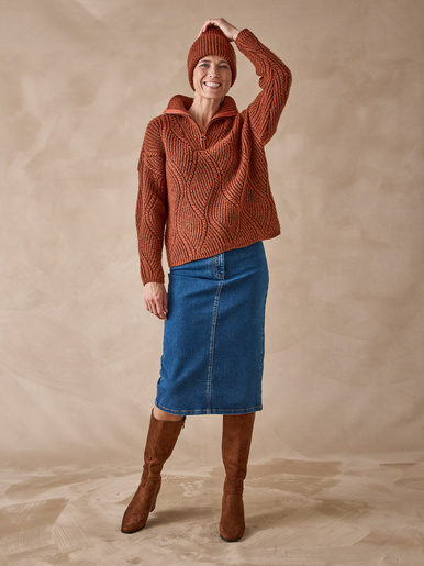 Pull camionneur zippé et bonnet