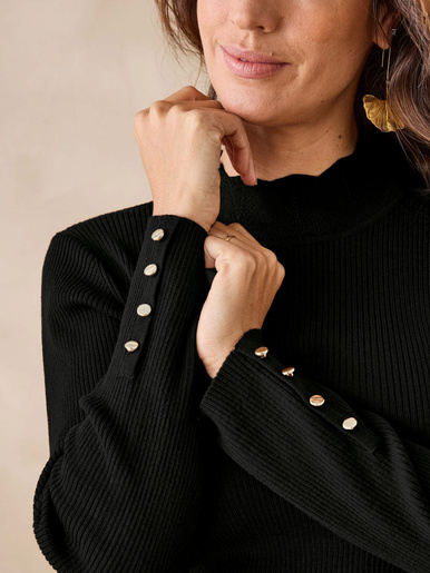 Pull col montant avec laine