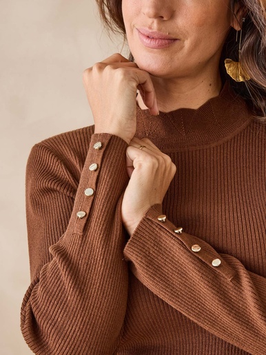 Pull col montant avec laine