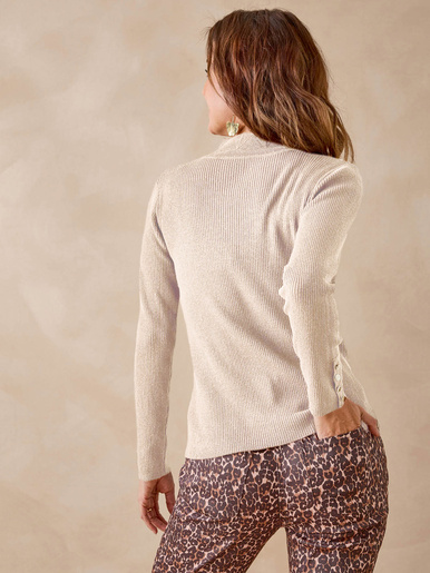 Pull col montant avec laine