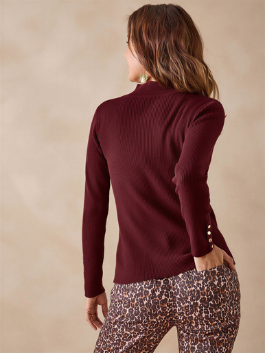 Pull col montant avec laine