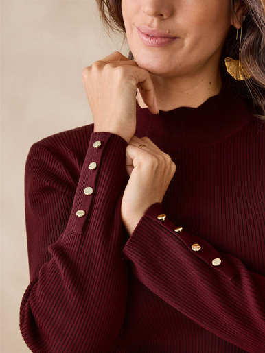 Pull col montant avec laine