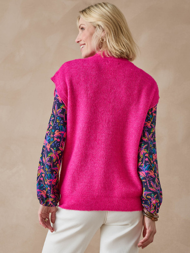 Gilet zippé sans manches côtes anglaises