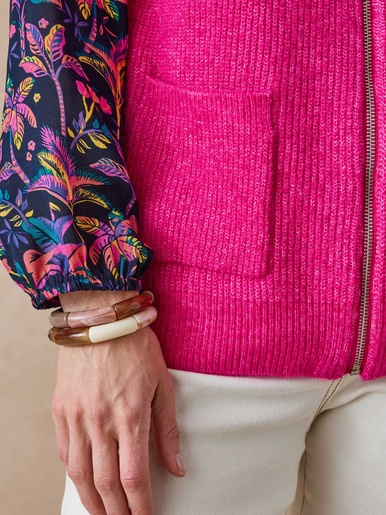 Gilet zippé sans manches côtes anglaises