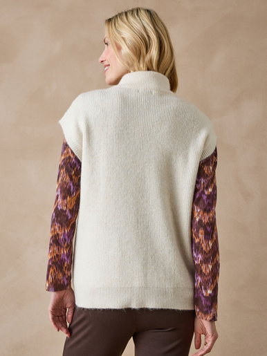Gilet zippé sans manches côtes anglaises