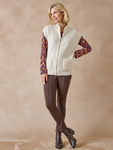 Gilet zippé sans manches côtes anglaises