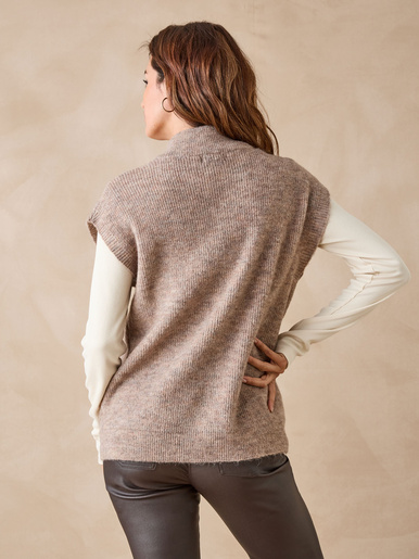 Gilet zippé sans manches côtes anglaises