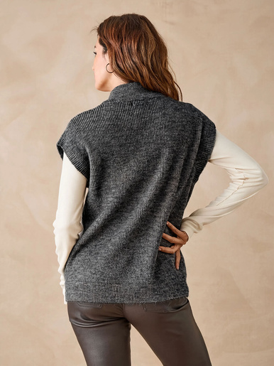 Gilet zippé sans manches côtes anglaises