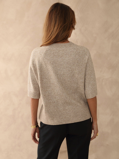 Pull manches courtes avec laine