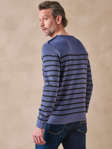 Pull rayé avec laine