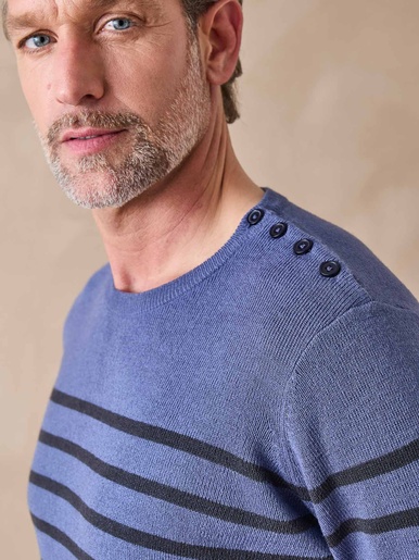 Pull rayé avec laine
