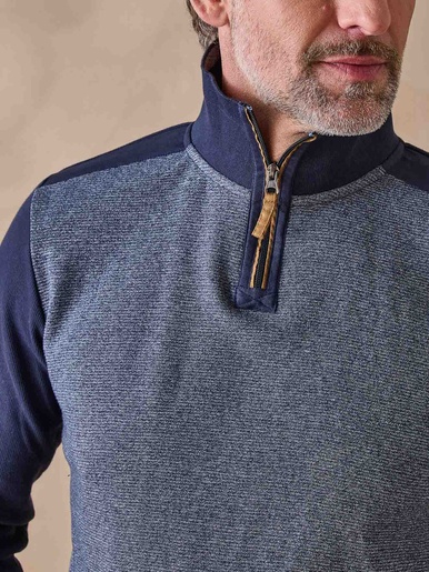 Sweat-shirt col montant zippé