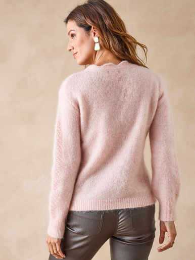 Pull jeux de points fantaisie ajourés