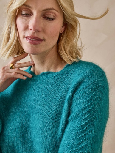 Pull jeux de points fantaisie ajourés