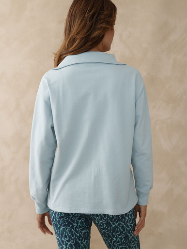 Sweat-shirt col camionneur zippé
