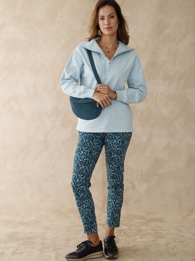 Sweat-shirt col camionneur zippé