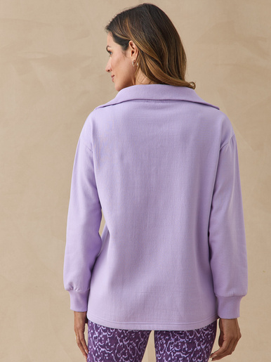 Sweat-shirt col camionneur zippé