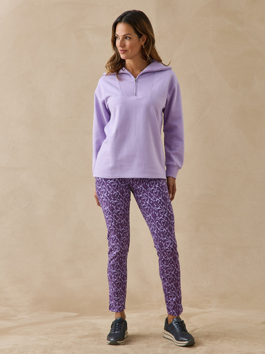 Sweat-shirt col camionneur zippé