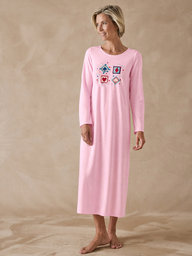 Chemise de nuit en maille pointelle