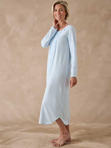 Chemise de nuit en maille pointelle