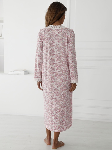 Chhemise de nuit longue détails macramé