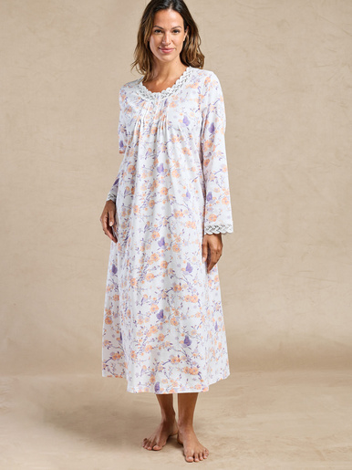 Chemise de nuit longue détails macramé