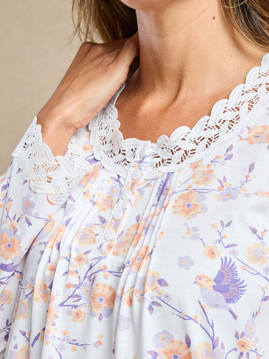Chemise de nuit longue détails macramé