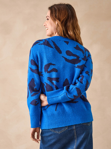 Gilet maille jacquard - Daxon - Bleu