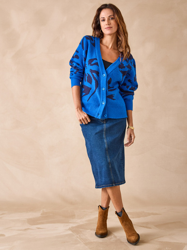 Gilet maille jacquard - Daxon - Bleu