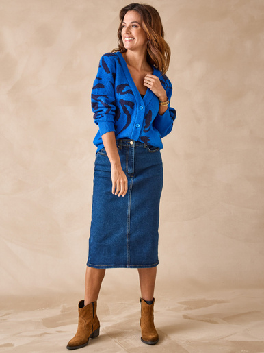 Gilet maille jacquard - Daxon - Bleu