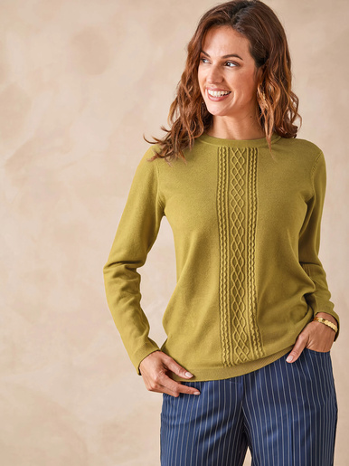 Pull jeux de mailles et torsades