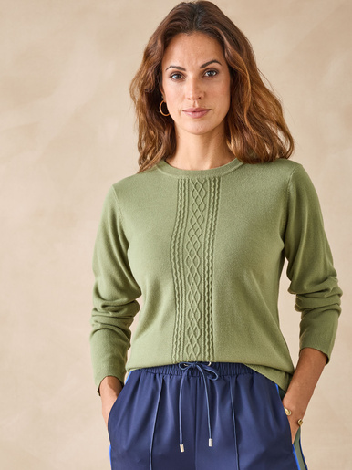 Pull jeux de mailles et torsades