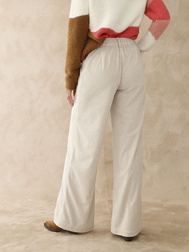 Pantalon évasé en velours côtelé