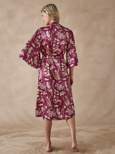 Peignoir kimono en satin