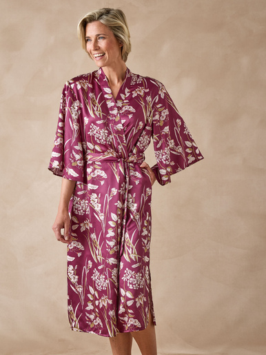 Peignoir kimono en satin