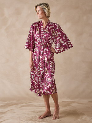 Peignoir kimono en satin