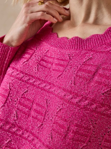 Pull point fantaisie avec laine - Daxon - Fuchsia