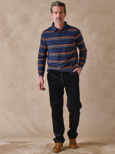 Pantalon élastiqué en velours 200 raies